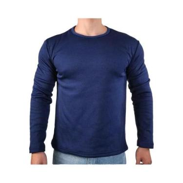 Imagem de Camiseta Térmica Masculina De Inverno Com Forro De Lã E Gola Redonda P