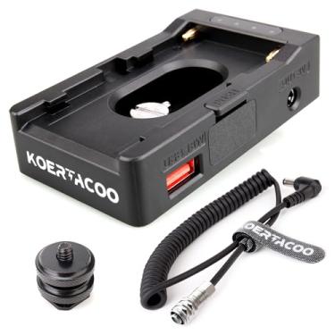 Imagem de KOERTACOO Adaptador de placa de bateria NP-F + cabo CC de travamento BMPCC 4K/6K para alimentar a câmera Blackmagic Pocket Cinema 4K/6K, compatível com bateria Sony NP-F970 F960 F770 F750 F570 F550.