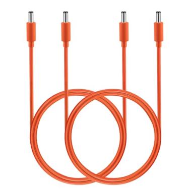 Imagem de Tonton Cabo de extensão de alimentação de 1 m laranja 16AWG CC para DC, 5,5 mm x 2,1 mm macho para macho, compatível com fita de LED, CCTV, carro, roteador, monitor, etc. (pacote com 2)