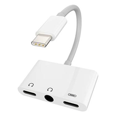Imagem de Dongle de fone de ouvido USB-C para 3,5 mm 3 em 1 DAC tipo C AUX carregador divisor de áudio adaptador de carregador compatível com Samsung Galaxy Pixel para Apple para iPhone 15 Pro Max Plus para