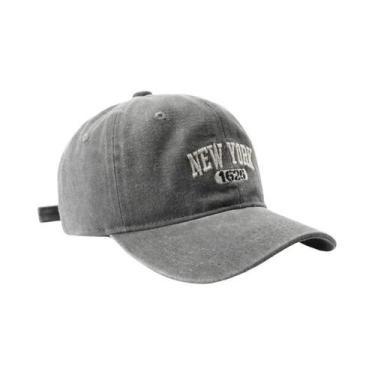 Imagem de Boné Snapback Unissex Vintage Lavado Com Bordado NEW YORK Ajustável E 
