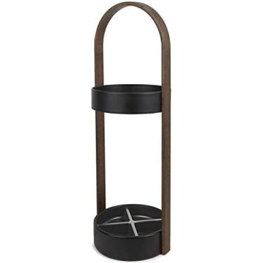 Imagem de Suporte de guarda-chuva de armazenamento de guarda-chuva, suporte de guarda-chuva, preto e branco, bandeja de gotejamento, prateleira de armazenamento simples para uso doméstico (cor: preto)