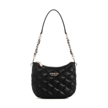 Imagem de GUESS Bolsa de ombro Tamsin com zíper superior, Preto, One Size