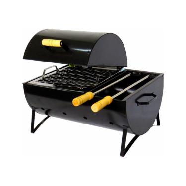 Imagem de Churrasqueira Bafinho Mista Aço Grelha 2 Espetos 46X34X30Cm