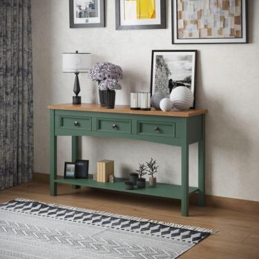 Imagem de Mesa Aparador 3 Gavetas 1 Prateleira Veneza Verde