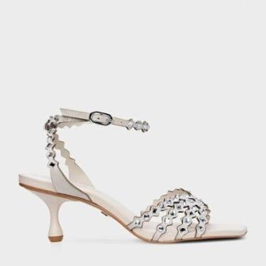 Imagem de Sandália Carrano Flawless Salto Médio Nobuck Off White 37 - 799007-Feminino