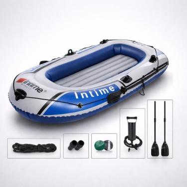 Imagem de Bote inflável para 2 pessoas com remos e bomba de ar - Genérica
