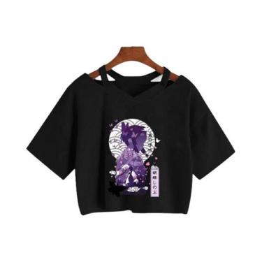 Imagem de Camiseta Feminina Demon Slayer Nezuko Kimetsu No Yaiba Crop Top Tanjir