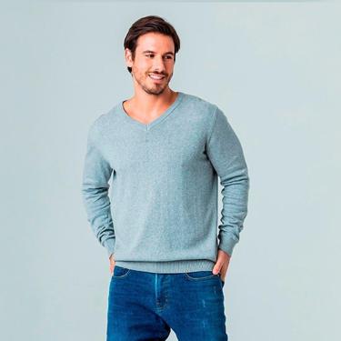 Imagem de Suéter Pulôver de Tricot Gola em V Rock e Soda-Masculino