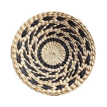 Imagem de Cesto De Parede Boho Em Fibra Natural Artesanal Para Decoração De Casa
