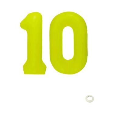 Imagem de Balões Digitais Fluorescentes Amarelo Neon Para Decorações De Aniversá