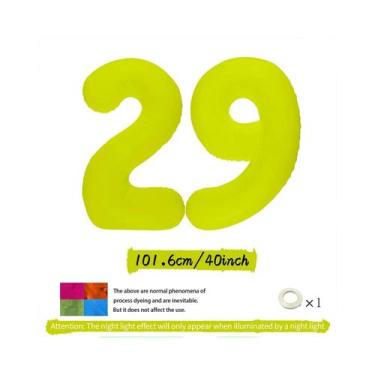 Imagem de Balões Digitais Fluorescentes Amarelo Neon Para Decorações De Aniversá