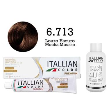 Imagem de Coloração 6.713 Louro Escuro Mocha Mousse + Oxi 40 Volumes 90ml  Itall