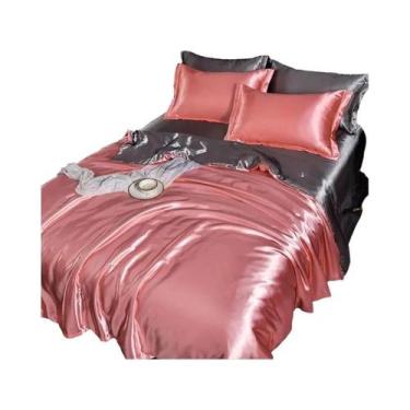 Imagem de Conjunto De Cama De Luxo Em Cetim Sedoso, Tamanho Queen E King, Capa D