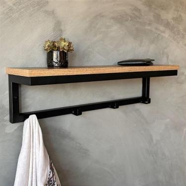 Imagem de Prateleira com Ganchos - Preto para Organização de Ambientes - Ferreir