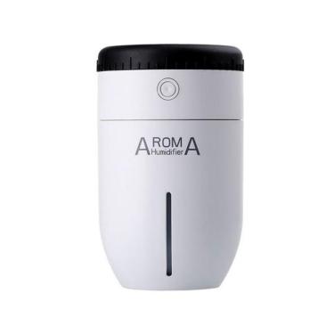 Imagem de Umidificador Difusor Portátil Usb Rosa Com Led – Aromaterapia E Cromoterapia Usb Lens Aroma Branco