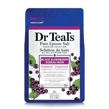 Imagem de Dr Teal's Mergulhe em sal com sal puro de Epsom, sabugueiro, 1,3 kg