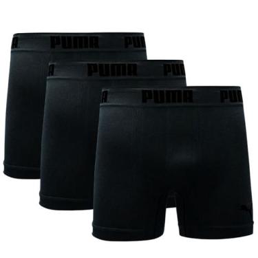 Imagem de Kit 3 Cuecas Puma Boxer Sem Costura Poliamida Respirável, Chumbo, g