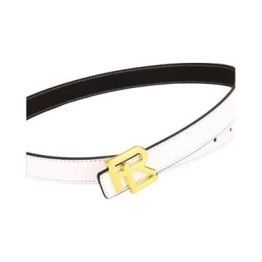 Imagem de Cinto Feminino De Moda Dupla Face Com Fivela Dourada Para Vestidos Jea