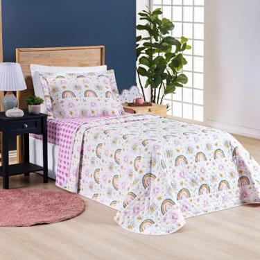 Imagem de Cobre Leito Solteiro 200 Fios Dupla Face Matelado com Aba Americana 02