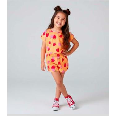 Imagem de Conjunto Infantil Feminino Short E Blusa Select Laranja, 6, Laranja