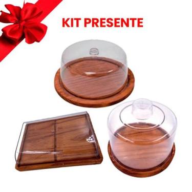 Imagem de OFERTA DIA DAS MAES KIT 3pçs Porta Frios MEDIO 21X16,5CM, Queijeira e 