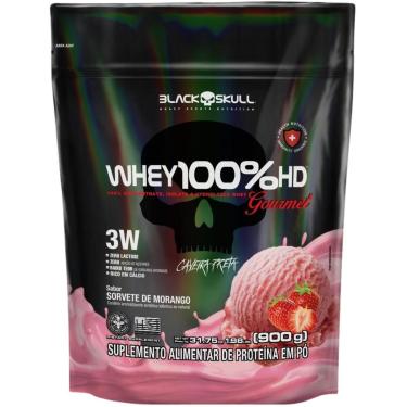 Imagem de Whey Protein 100 HD Refil GOURMET Black Skull Isolado Hidrolisado Concentrado-Unissex