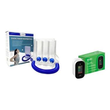Imagem de Oxímetro Digital Hc276 + Exercitador Respiratório 3 Esferas Branco - M