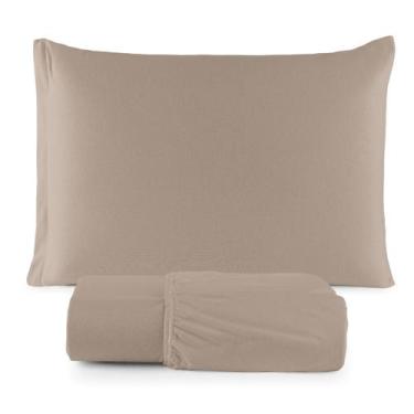 Imagem de Jogo de Lençol Solteiro Malha 100% Algodão 02 Peças Com Elástico - Mal