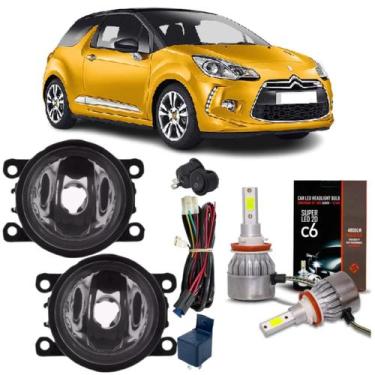 Imagem de Kit milha citroen ds3 2012 13 14 15 2016 e super led 2d - BIBAS