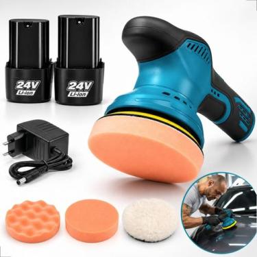 Imagem de Politriz Automotiva Sem Fio 2 Baterias Enceredadeira Lixadeira Maquina