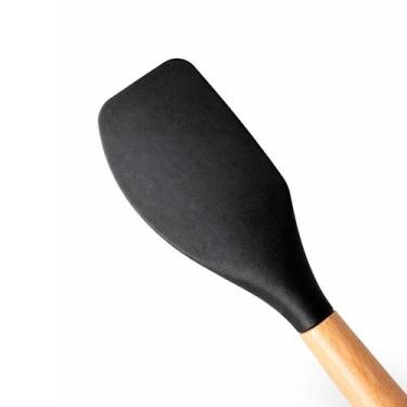 Imagem de Utensílio de Cozinha Silicone com Cabo Madeira Resistente - Top Oferta