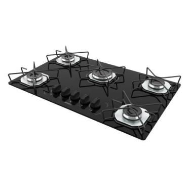Imagem de Fogão Cooktop Nardelli Ori 5 Bocas Vidro Preto, Preto, Bivolt