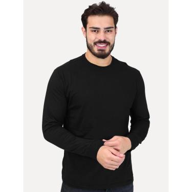 Imagem de Camiseta Aramis Masculina Manga Longa Basica Mono Logo Preta CS.02.0161 007-Masculino