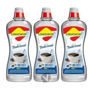 Imagem de Kit 3 Adoçante Líquido Lowçucar 100ml Tradicional Diet