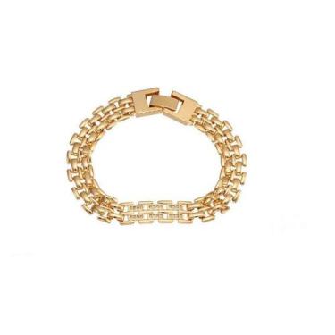 Imagem de Pulseira Feminina Cravejada com Zircônias GARIMPO Banhada a Ouro 18k, 