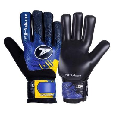 Imagem de Luva de Goleiro Futebol de Campo Training Infinity Poker, 9, Azul, Ama
