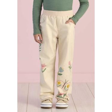 Imagem de Calça Infantil Bege Flowers Mon Sucré, Bege, 4