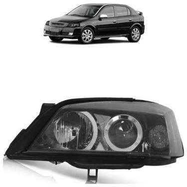 Imagem de Farol Dianteiro Astra 2003 A 2011 Liso Acrílico Máscara Negra - Automo