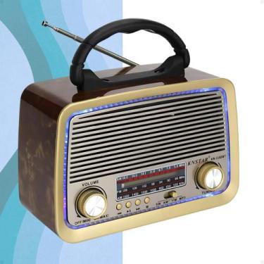 Imagem de Rádio Retrô Portátil AM/FM Bluetooth Bateria Recarregável Lanterna Biv