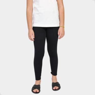 Imagem de Calça Legging Infantil Algodão Lisa - Tech Malhas, Preto, 16