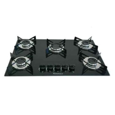 Imagem de Fogão Cooktop Premium 5 Bocas Ultra Chama Preto Chamalar, Bivolt