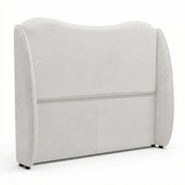 Imagem de Cabeceira Orgânica Luma King Size no Box Madeira Maciça Estofada em Bouclê Branco Abmaza