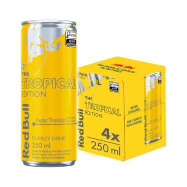 Imagem de Pack 4 Latas Energetico Red Bull Tropical Edition 250ml