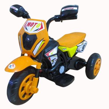 Imagem de Moto Elétrica Infantil Cross com Luz Bateria Recarregavel 6V Motor 380W Laranja Unitoys