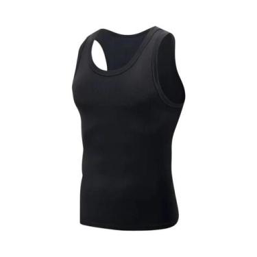 Imagem de Colete De Fitness Masculino Preto E Branco Com Alças Estreitas E Larga