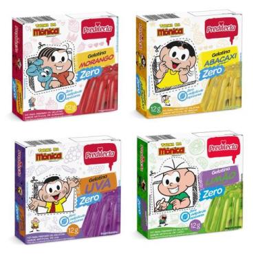 Imagem de Kit 4 Gelatina Em Pó Sabores Sortidos Zero Açucares 12g Predilecta