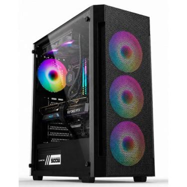 Imagem de Gabinete Gamer Liketec Hurricane, Mid Tower, ATX, Frontal Mesh, Latera