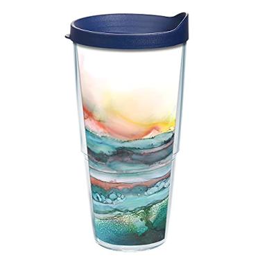 Imagem de Tervis Inkreel - Copo de viagem com isolamento térmico de parede dupla coral elástico feito nos EUA mantém as bebidas frias e quentes, 680 g, clássico