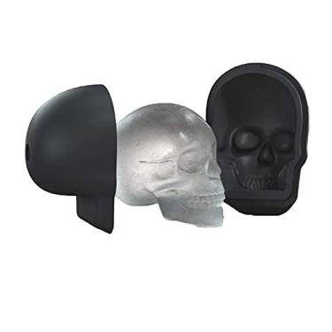 Imagem de Yajun Bandeja de cubos de gelo de silicone em forma de crânio 3D molde para bar coquetel, ferramenta empilhável, modelo de bolo, 2 peças